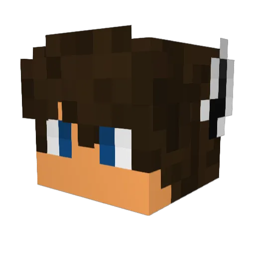Jamminie Minecraft avatar head, 3D render