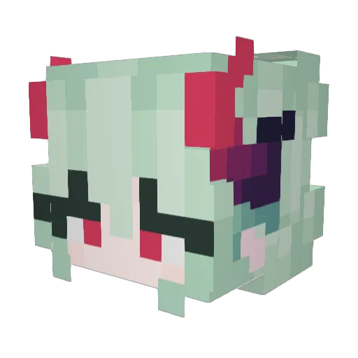 Jamshiro Minecraft avatar head, 3D render