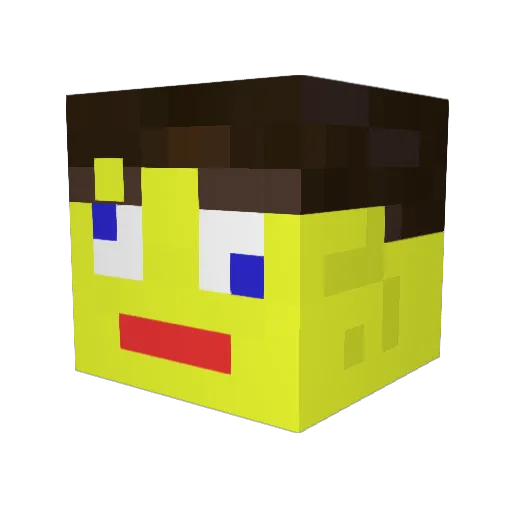 Jamyrbakk Minecraft avatar head, 3D render
