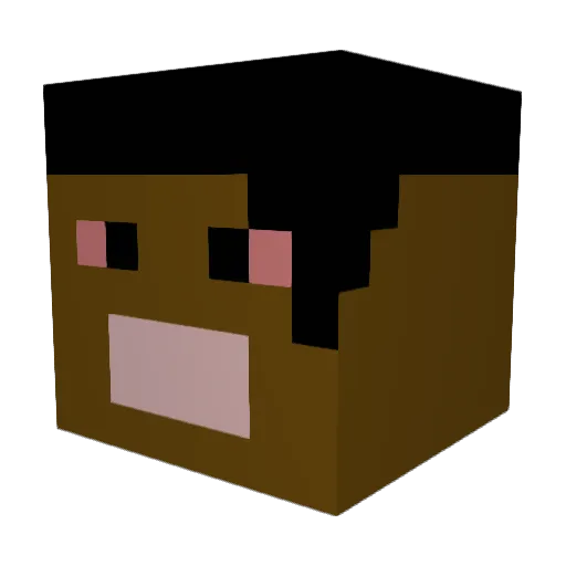Jamyx Minecraft avatar head, 3D render