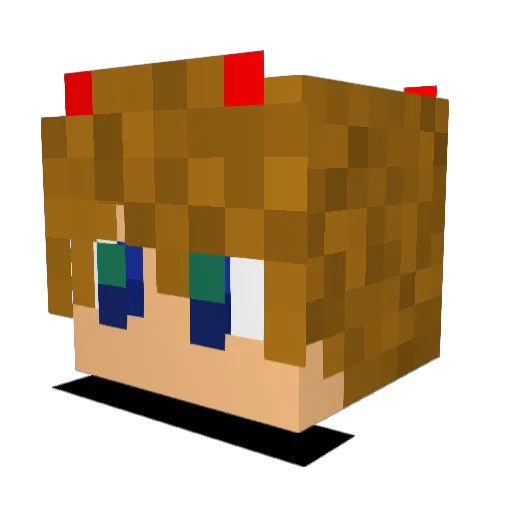 Jamzuki Minecraft avatar head, 3D render