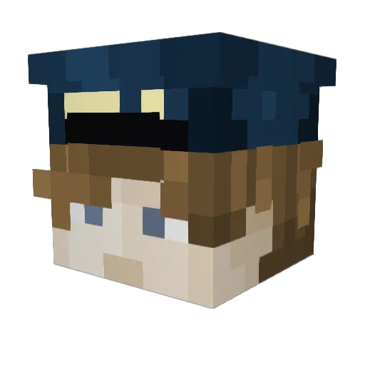 Jan3P Minecraft avatar head, 3D render