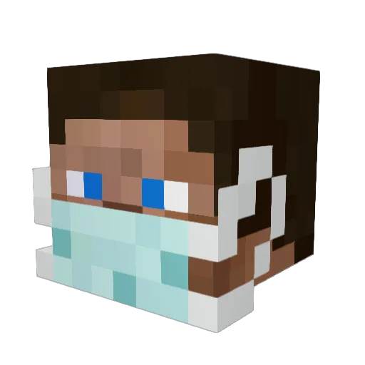 Jan Minecraft avatar head, 3D render