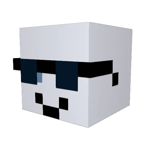 JanFloppa Minecraft avatar head, 3D render