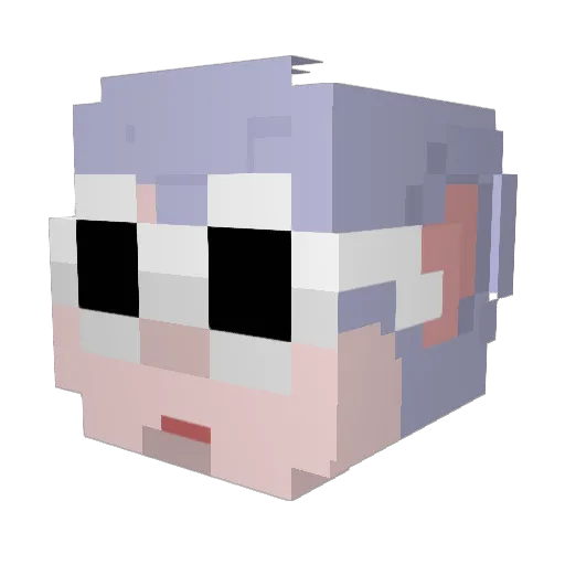 Jana1na Minecraft avatar head, 3D render