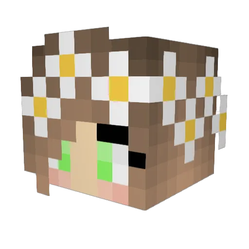 JanaLian Minecraft avatar head, 3D render