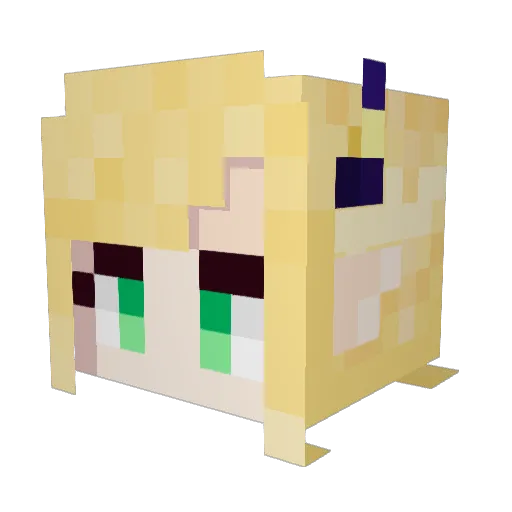 Janatriss Minecraft avatar head, 3D render