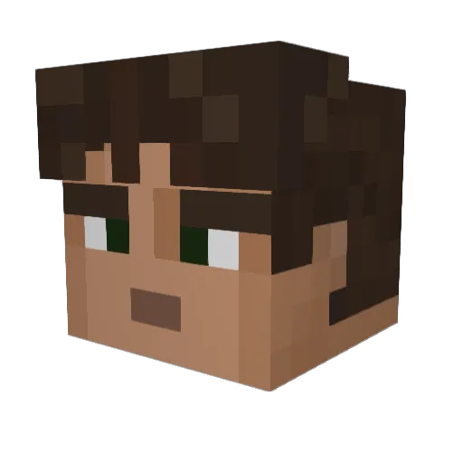 Jancraft_ Minecraft avatar head, 3D render