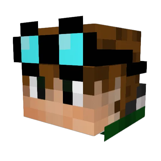 Jandemoew Minecraft avatar head, 3D render