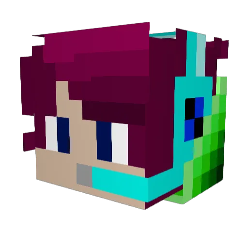 Jandther Minecraft avatar head, 3D render