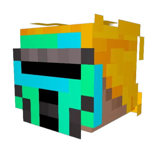 Jandy_Vids Minecraft avatar head, 3D render