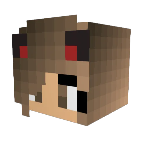 JaneeXx Minecraft avatar head, 3D render