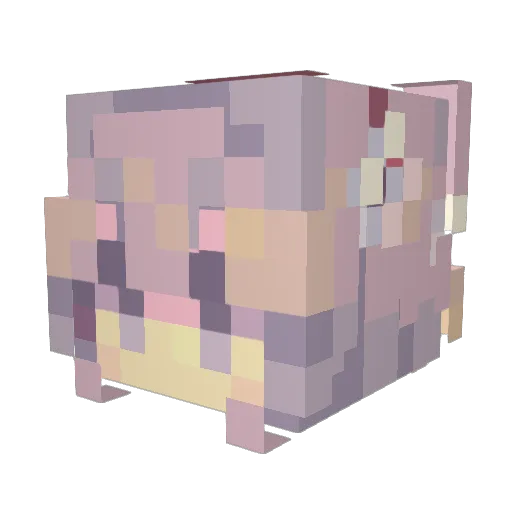 Janeliest Minecraft avatar head, 3D render
