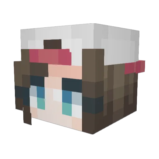 Janet_C Minecraft avatar head, 3D render