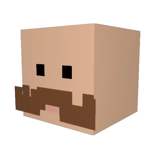 JangBK Minecraft avatar head, 3D render