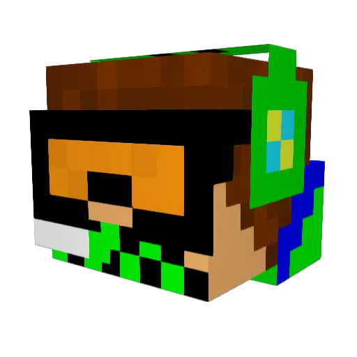 Jangberry Minecraft avatar head, 3D render
