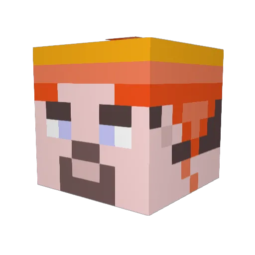 Jangelgoat Minecraft avatar head, 3D render