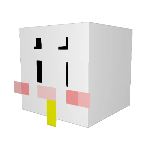 Jangseokwon Minecraft avatar head, 3D render