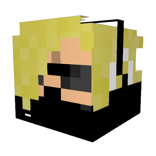 JaniiiU Minecraft avatar head, 3D render