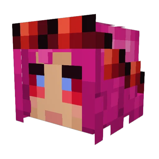 Janiiinchen Minecraft avatar head, 3D render