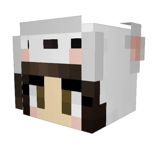 JaninaGemini Minecraft avatar head, 3D render