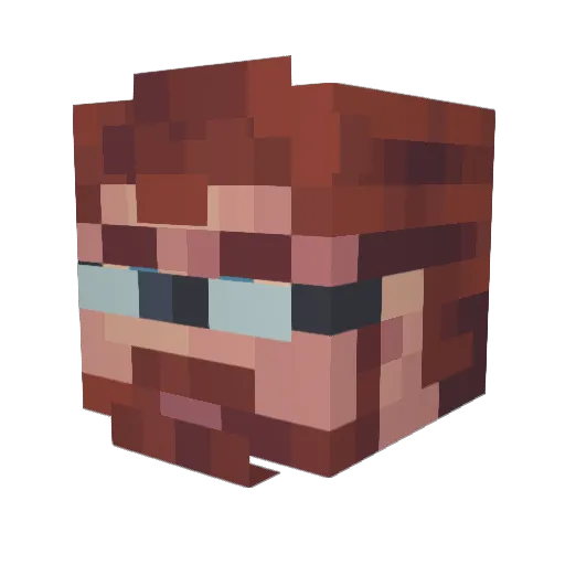 JankenPomme Minecraft avatar head, 3D render