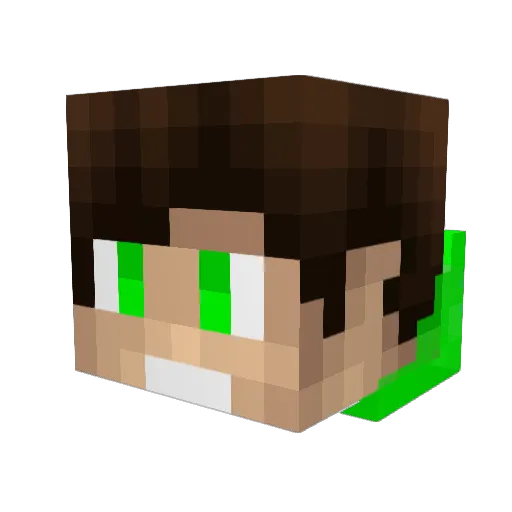 Janmariu Minecraft avatar head, 3D render