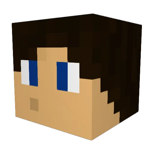 Jannjo Minecraft avatar head, 3D render