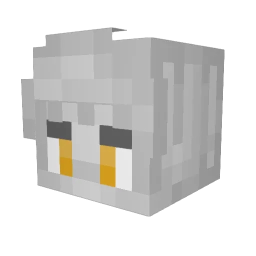 Janpanran Minecraft avatar head, 3D render