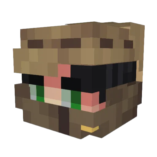 Janukowycz Minecraft avatar head, 3D render