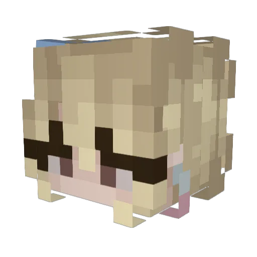 Janvx Minecraft avatar head, 3D render