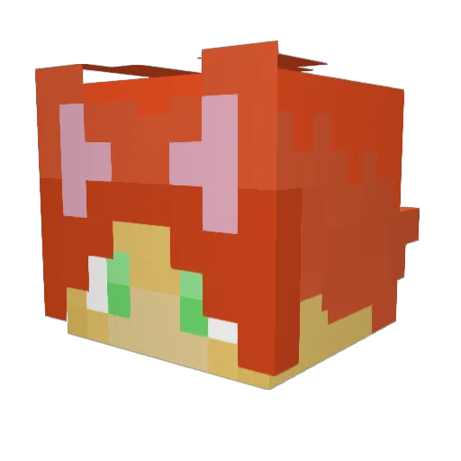 JaoDu Minecraft avatar head, 3D render