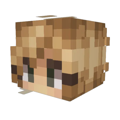 Jaoids Minecraft avatar head, 3D render