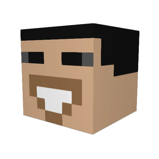Jaokzh Minecraft avatar head, 3D render