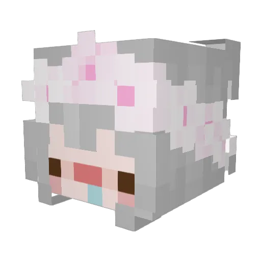 Jaowhitez_ Minecraft avatar head, 3D render