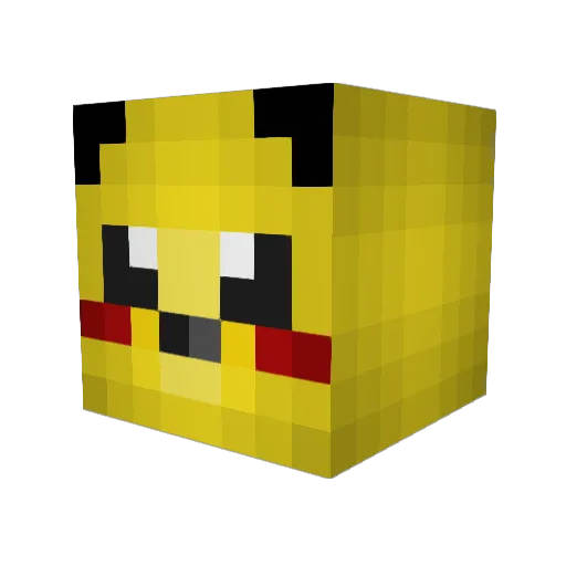 Japan Minecraft avatar head, 3D render