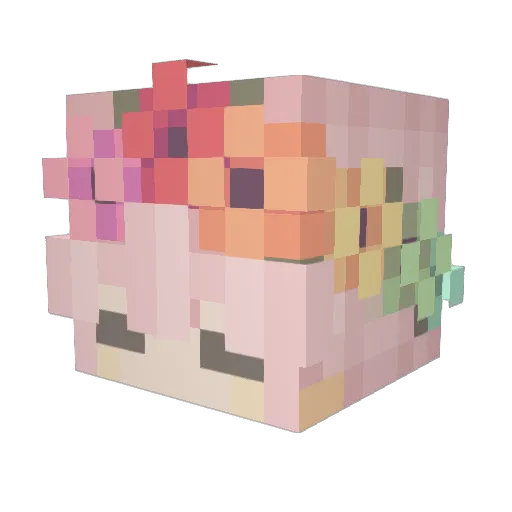 JapanKunGz Minecraft avatar head, 3D render