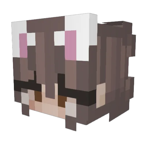 JapaneseeCat Minecraft avatar head, 3D render