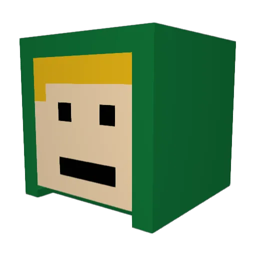 Japetka Minecraft avatar head, 3D render