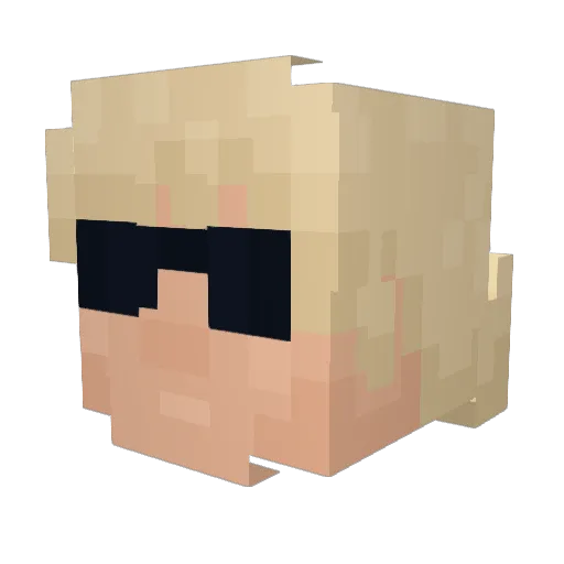 Jaragg Minecraft avatar head, 3D render