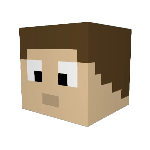 Jared881 Minecraft avatar head, 3D render