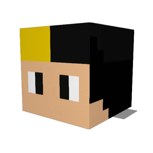 JaredAkira Minecraft avatar head, 3D render
