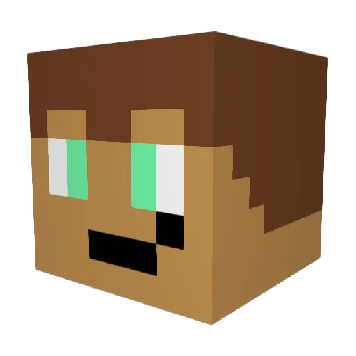 Jaredamong Minecraft avatar head, 3D render