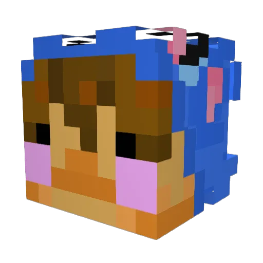 Jaretaro Minecraft avatar head, 3D render