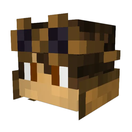 Jarjiggs Minecraft avatar head, 3D render