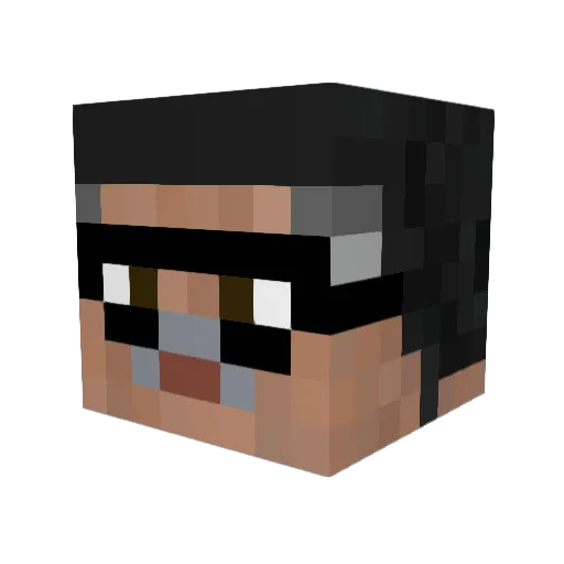 JarkFace Minecraft avatar head, 3D render