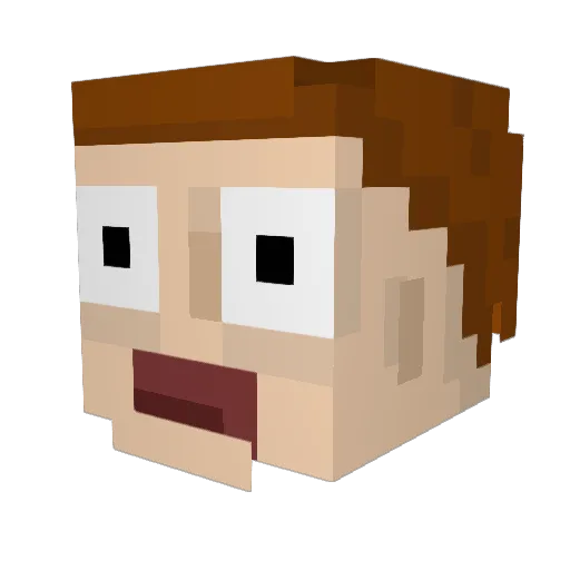 Jarnicoton Minecraft avatar head, 3D render
