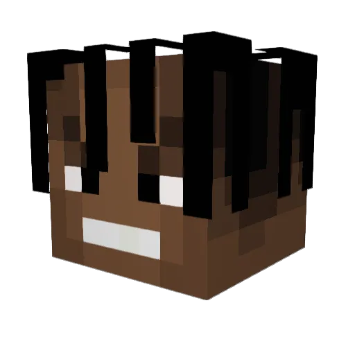 Jarux Minecraft avatar head, 3D render