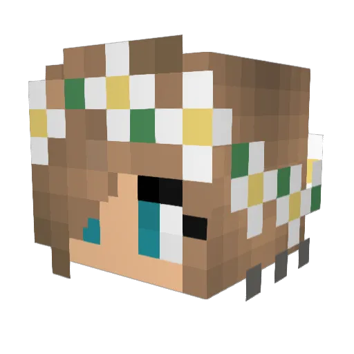 Jarvina Minecraft avatar head, 3D render