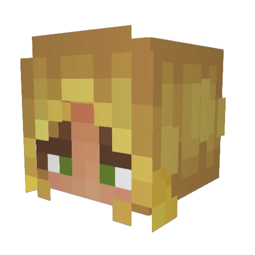JasMin392 Minecraft avatar head, 3D render